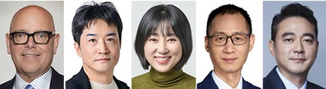 From left: Earl Wilkinson, CEO of the International News Media Association; Yoon Hyun-joon, CEO of Studio Slam; Kwon Mi-kyung, CEO of Studio N; Chen Ruiqing, CEO of Dramabox; Hong Jeong-do, vice chairman of JoongAng Holdings