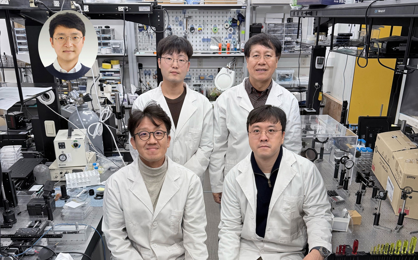 The team of researchers at KAIST that developed a new liquid metal composite ink (LMCP) with the potential to make the ″invisibility cloak″ [KAIST]