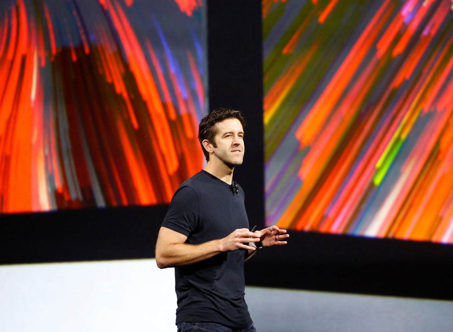 John Ternus, Apple's senior vice president of hardware engineering, speaks during Apple's annual global developer conference in San Jose, California, on June 5, 2017. [REUTERS/YONHAP]