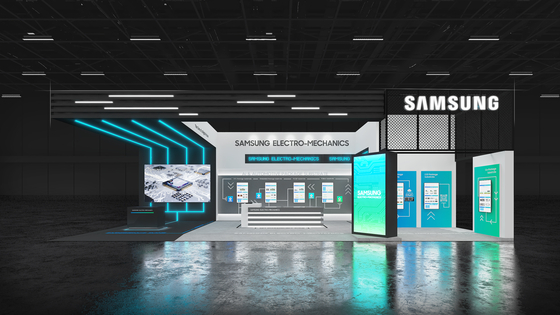 This image provided by Samsung Electro-Mechanics Co. on Sept. 3, 2025, shows its booth at the International Electronics Circuits and Advanced Packaging Show 2025 held in Incheon, west of Seoul. [YONHAP]